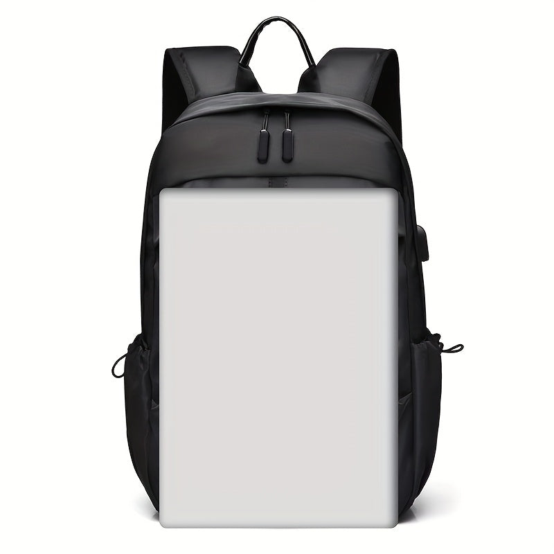 Men's Sporty Large Capacity Backpack - Durable High Quality Laptop Bag for Commuting, Travel & School, Black with Ergonomic Padded Shoulder Straps & Multiple Compartments, Travel Backpack