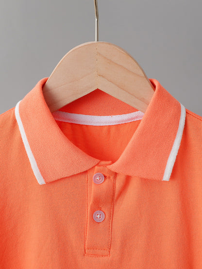 Kids' Cotton Polo Shirt Summer Casual Short Sleeve Top