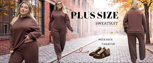 Ekouaer Women's Mock Neck Lounge Set with Wide Leg Pants