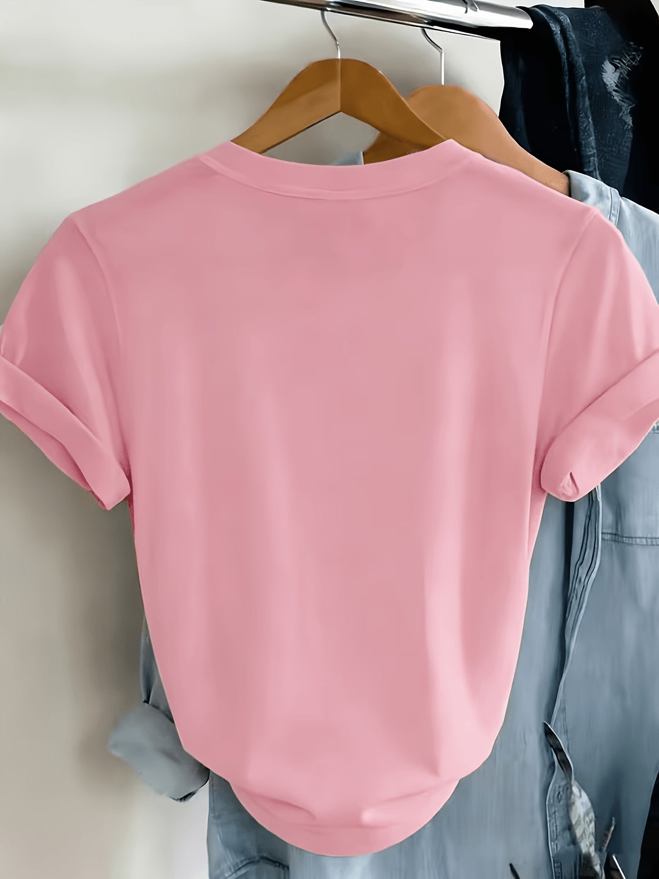 Women’s Casual Cotton Blend T-Shirt with M Letter Print, Summer