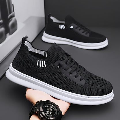 Men'S Breathable Knit Mesh Running Shoes - Anti-Odor Casual Sneakers with Soft EVA Sole, Round Toe Design  Low-Top Lace-Up for Jogging, Hiking, Outdoor  Daily Wear - Khaki/Black/Gray, Jogging Shoes