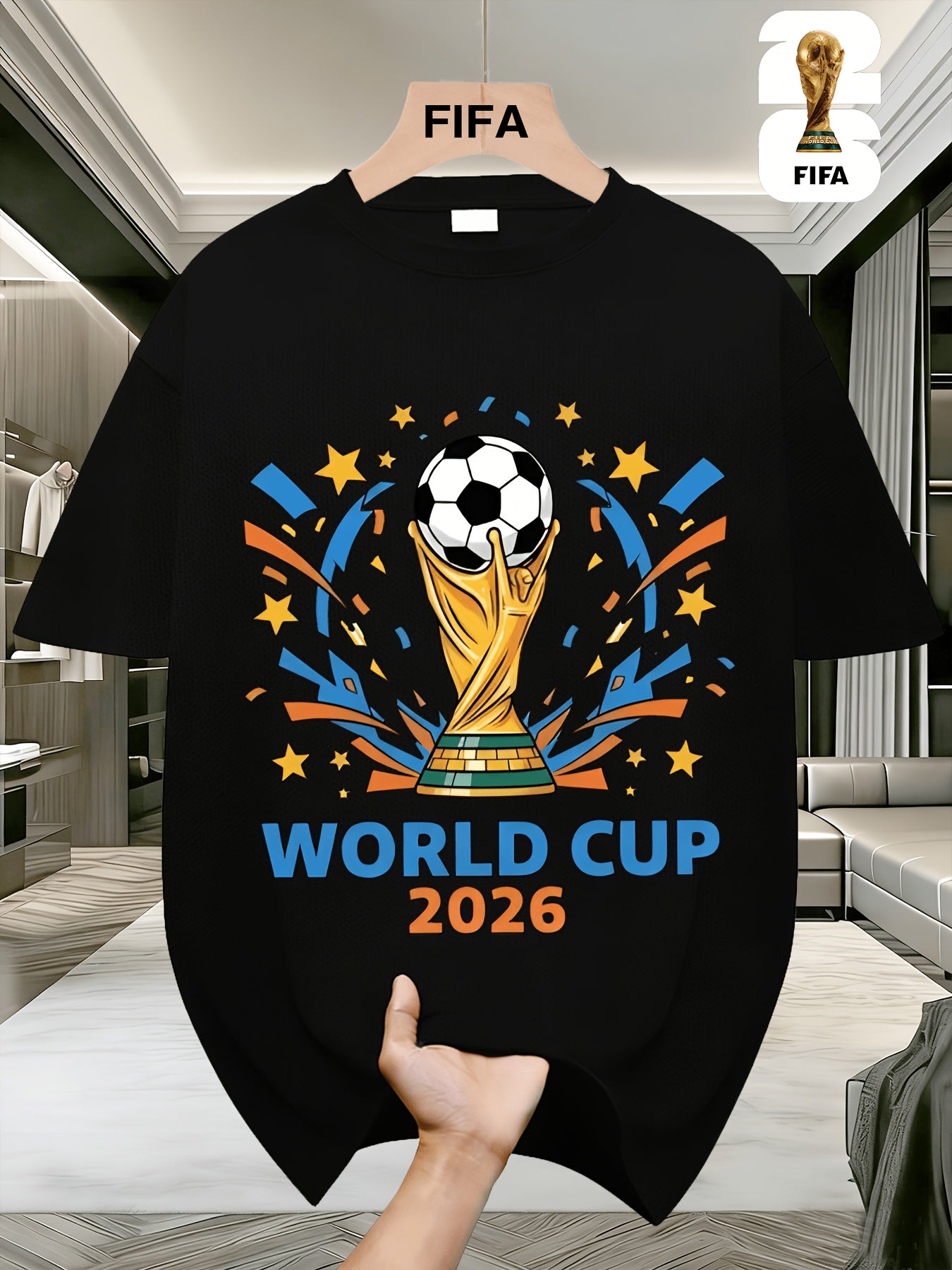 Men's FIFA World Cup Short-Sleeve T-Shirt, Summer Casual