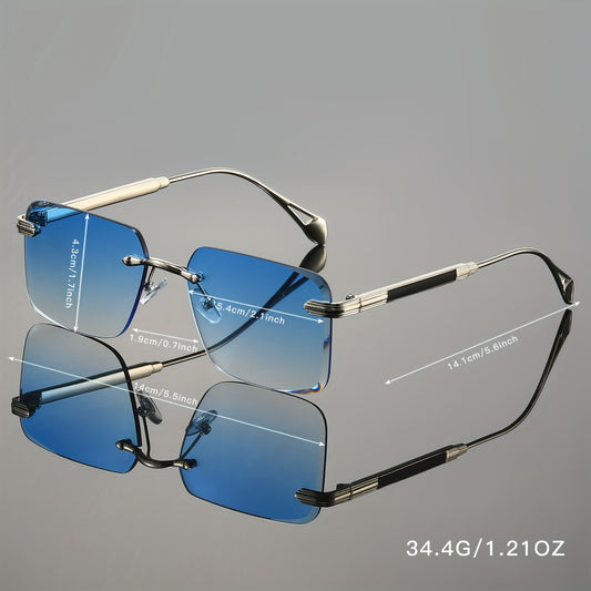 Unisex Classic Trendy Frameless Sunglasses for Outdoor Driving, Fishing,, Party, Travel, and Business Fashion Eyewear