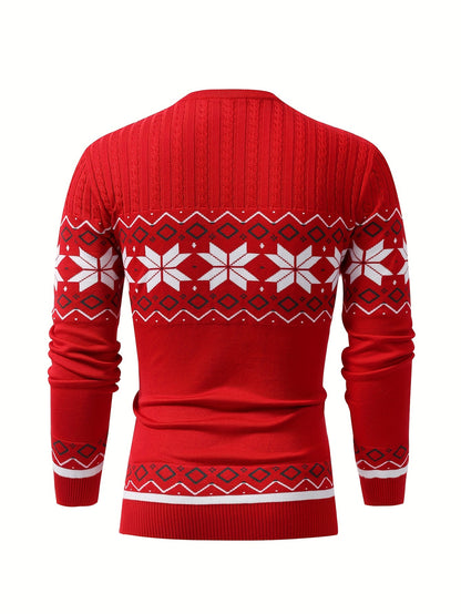 Men'S Jacquard Casual Knitted Warm Top