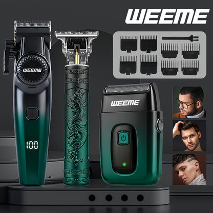 WEEME 3pcs professional Men's hair clipper set, easy to operate, comes with an electric razor, multi-functional hair trimmer for trimming hair and beard, suitable for both home use and barber shops, an excellent gift for frie