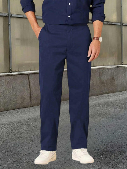 Boys' Casual Straight-Leg Polyester Long Pants for All Seasons