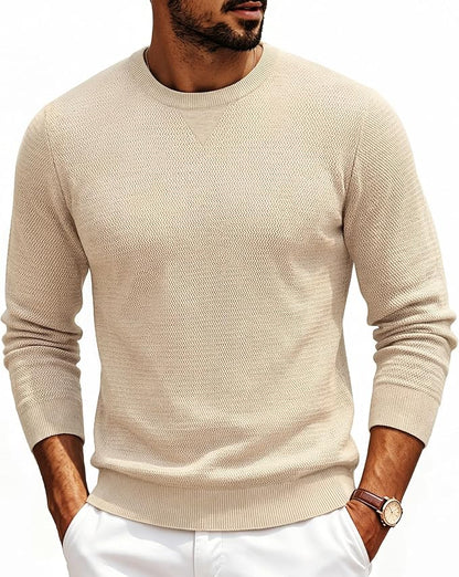 Men's Casual Crewneck Pullover Knit Sweater