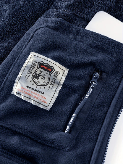 Men's Warm Stand Collar Cardigan Jacket, Honeycomb Heat-Retaining Graphite Lining, Thermal Insulation, Warmer Upper Body, Quality Men's Wear, Warm Lining, Carbon Fiber Technology - Full-Zip Winter Coat, Full-Length Zipper, Ma