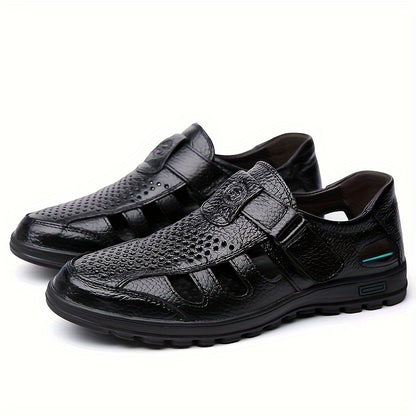 Men's Breathable Casual Leather Outdoor Shoes for Summer