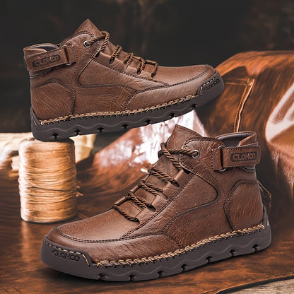 Men's Casual Mid-Top Lace-Up Rubber Sole Sports Shoes