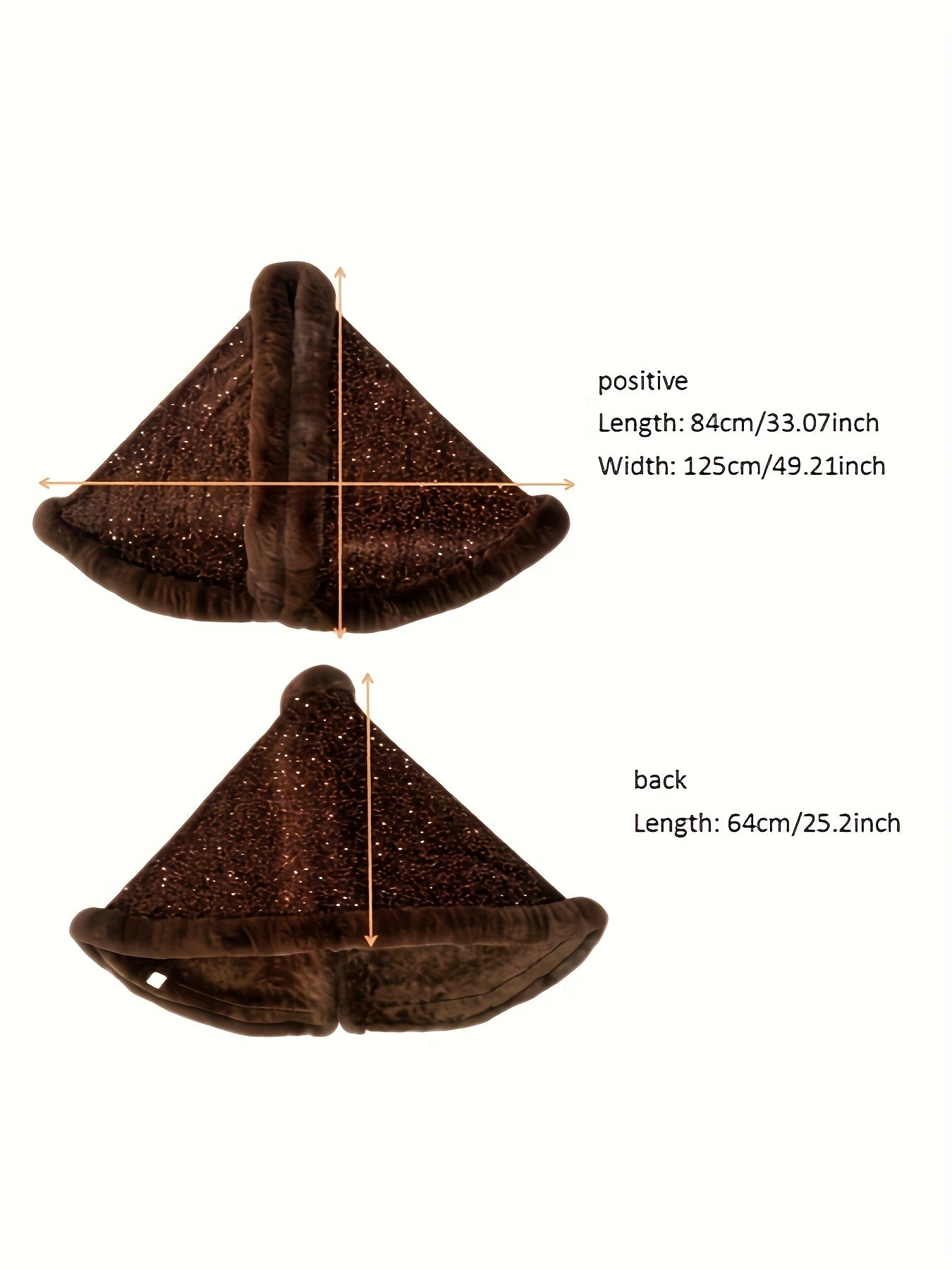 Plus Size, Women's Elegant Shawl Cloak Poncho - Luxury Brown Cape with Sparkling Glamour, Thick Winter Coat for Parties, Formal Events - Non-Stretch Fabric, Easy Care Elegant Wrap for Everyday Special Occasions, Party Wear, C