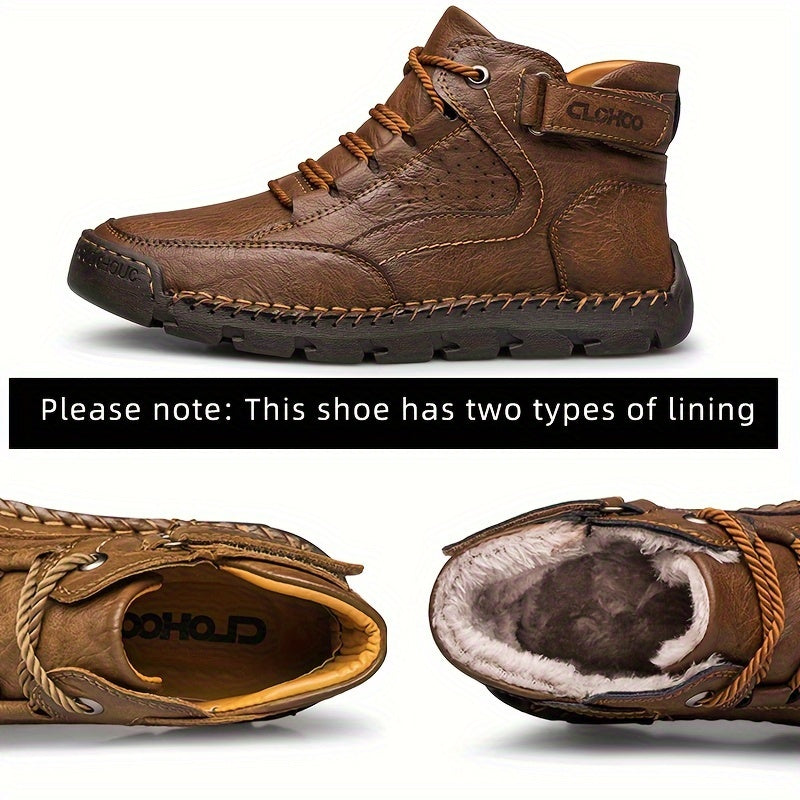 Men's High-Top Casual Lace-Up Sneakers with Rubber Sole