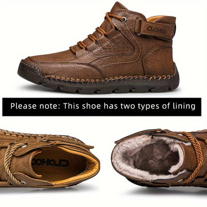 Men's High-Top Casual Lace-Up Sneakers with Rubber Sole