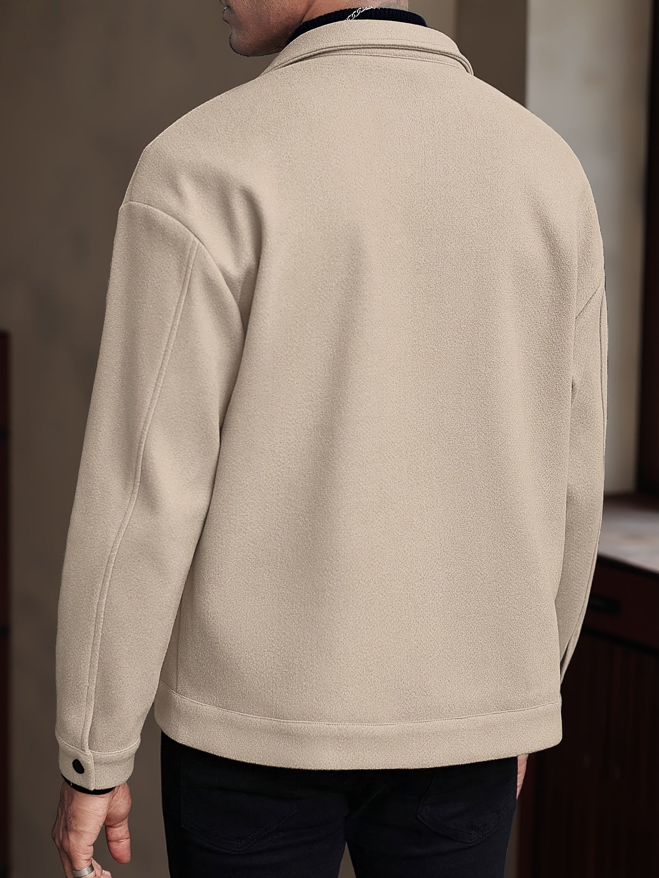 Fashionable and Comfortable Autumn Men's Casual Front Button Drop Shoulder Coat, Suitable for Husband Outings, Work, Parties, Dates, Travel, Date Night Outfit, Party Coat, Modern Menswear, Stylish Men's Wear, Quality Stitchin