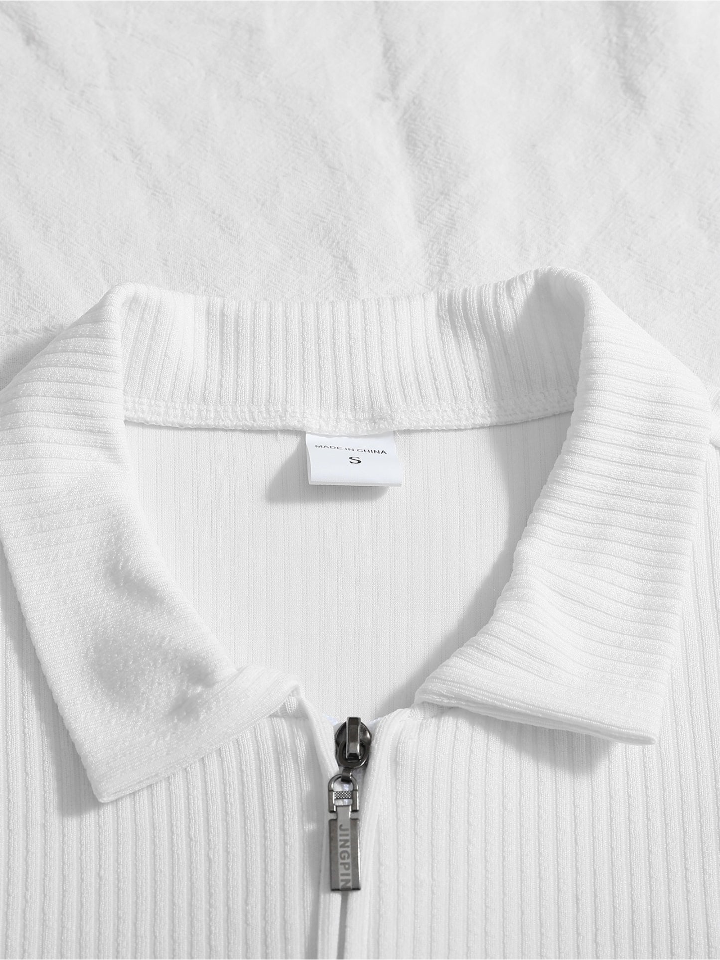 Men's Casual Long-Sleeve Ribbed Polo Shirt for Fall/Winter