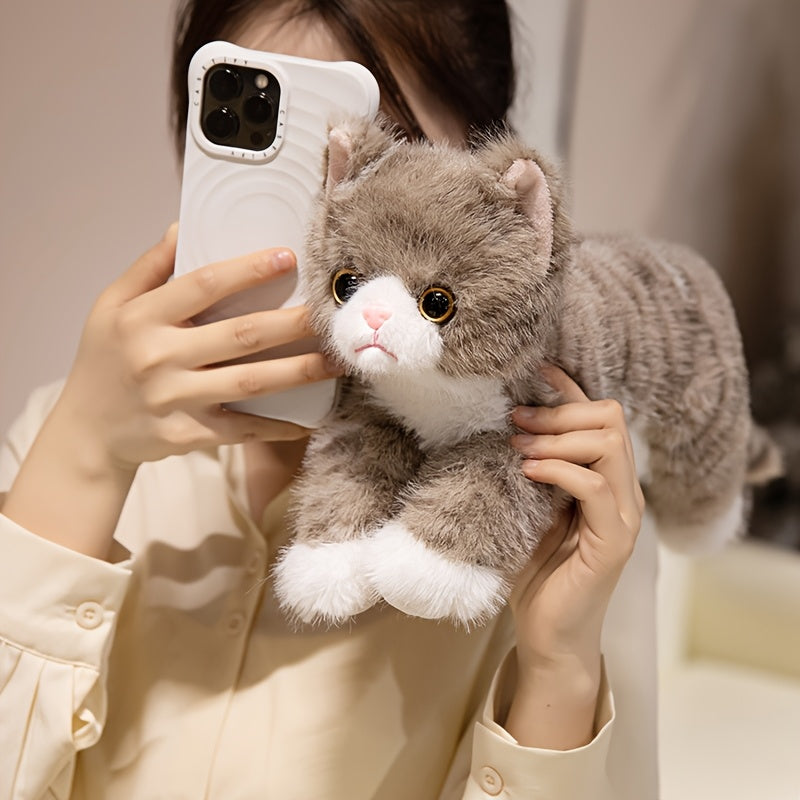 Premium Stuffed Animal Plush Toy Realistic Cat Plush Animals Cute Kitten Plushies Toy Gifts for Boys and Girls