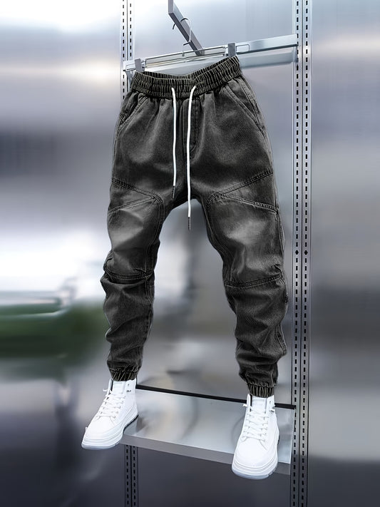 Street Style Men's Fashion Hip-Hop Elastic Waist Drawstring Sweatpants - ayq