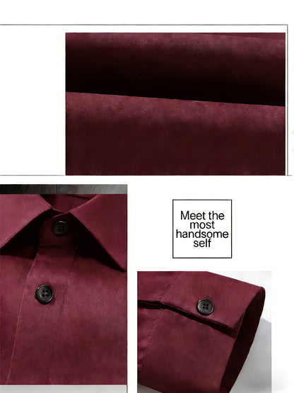Men's Business Casual Two-Piece Suit with Lapel Shirt and Drawstring P