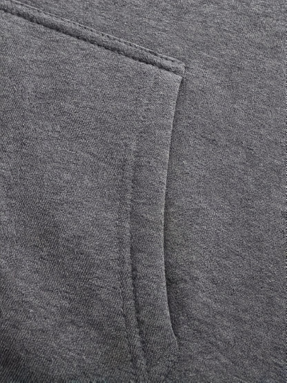 Men'S Boston Print Hoodie And Sweatpants Set - Casual Long Sleeve, Slight Stretch Fabric, Pockets, Suitable for Autumn And Winter, Sportswear, Casual Attire | Hoodie | Sport Pants with Pockets, Everyday Wear