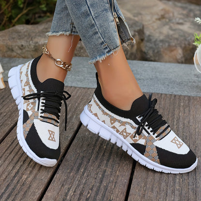 Women's Casual Sneakers Comfort Sport Shoes Fabric Knit Breathable Slip-On All-Season Walking Flats - EVA Sole Non-Slip Athletic Running Footwear - Taizhou North America  Europe Exclusive
