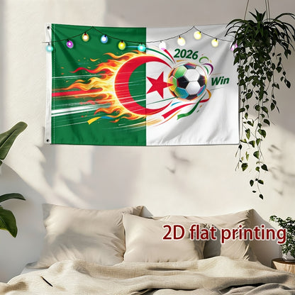 Algeria 2026 Football Flag - Polyester Decorative Fan Banner