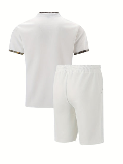 Men's Casual Summer Suit Set - Short Sleeve Shirt & Shorts