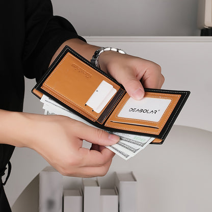 1pc Men's Lion 3D Embossed Pattern Wallet, Business PU Leather Wallet