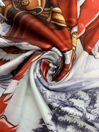 Men's Christmas Santa Claus 3D Digital Print Shirt with Metal Zipper Collar - Machine Washable Long-Sleeve Top, Festive Holiday Sweater for Parties, Daily Wear & Gifts for men