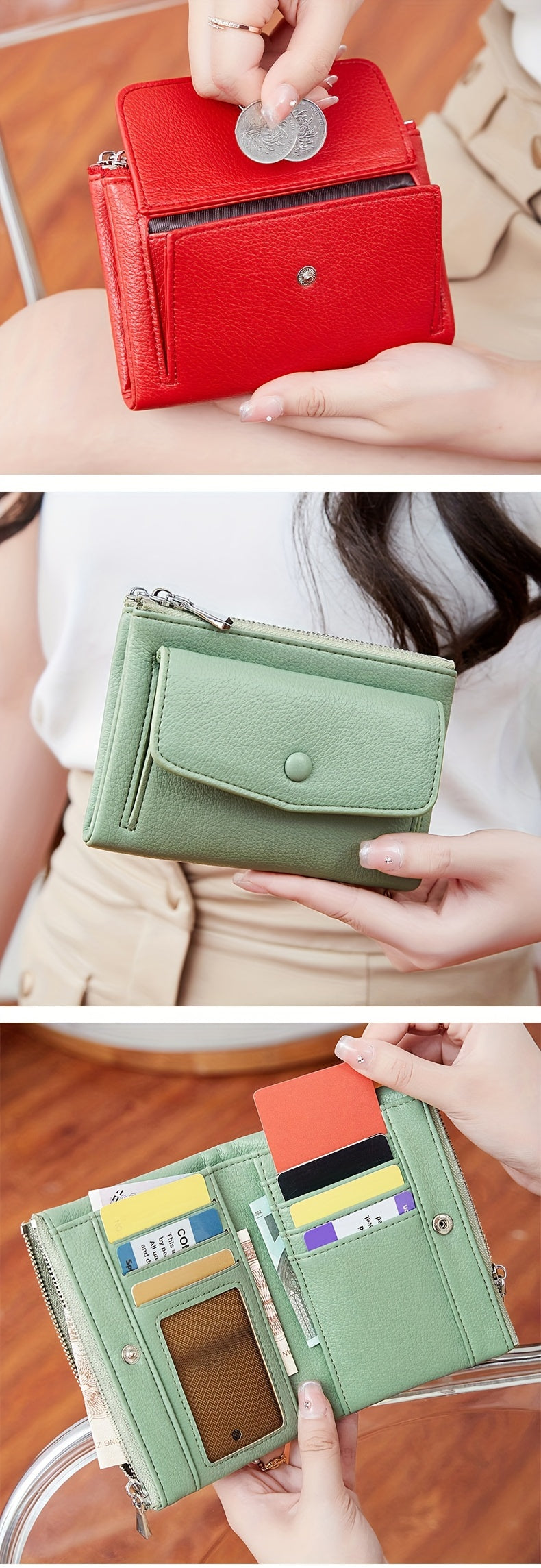 MIYIN Women's Wallet - Large Capacity Double Zipper Credit Card Holder with Coin Pocket, Lightweight Handbag for ID, Cash & Keys, Minimalist for daily Commute & Travel, Easy-Care Design for busy Ladies