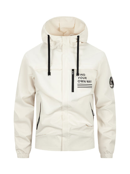 Spring and Autumn Men'S Sports and Leisure Hooded Jacket
