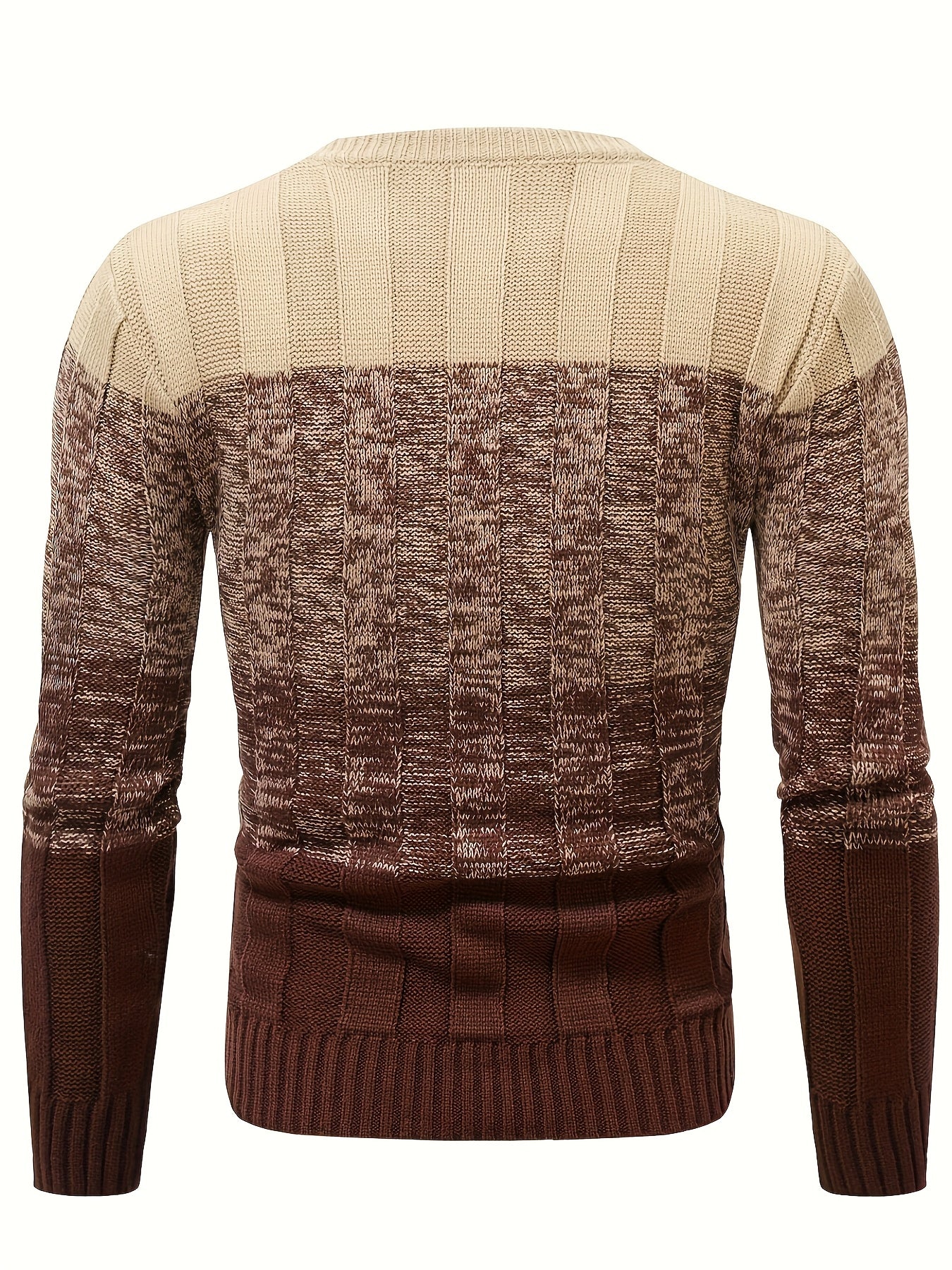 Men'S Casual Pullover Sweater for Spring And Autumn, Featuring a Color-Blocked Cable Knit Design, Made from 100% Acrylic Material.