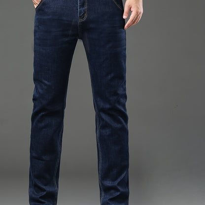 High-quality Men's Denim Trousers, Business Style, Elastic Men's Pants, New Autumn/winter Fashion Trend