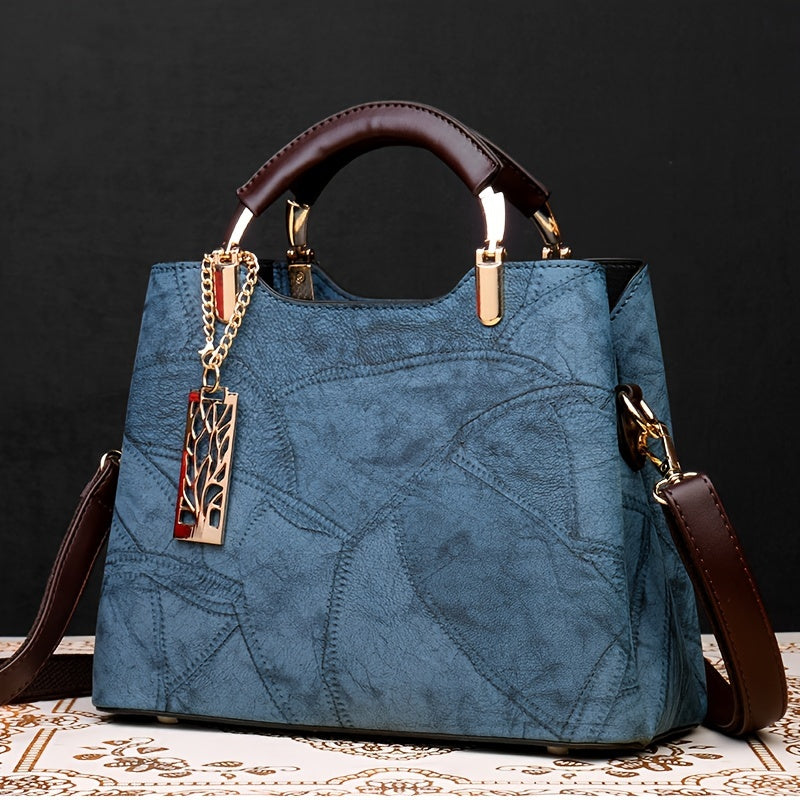 Luxury Women's Black Striped Crossbody Handbag with Detachable Strap