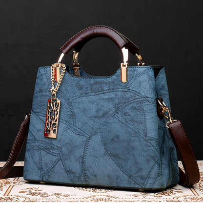 Luxury Women's Black Striped Crossbody Handbag with Detachable Strap