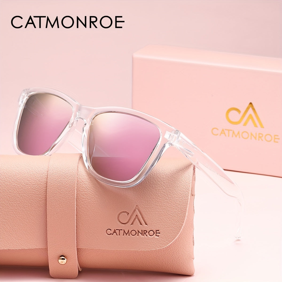 Women’s Lightweight Polarized UV400 Square Sunglasses with PC Frame