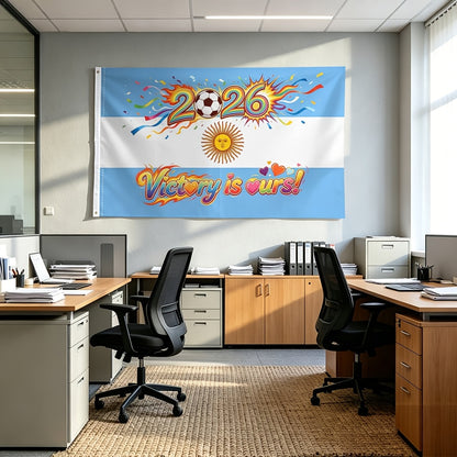 Argentina 2026 Victory Football Fan Flag - Polyester, Outdoor Use