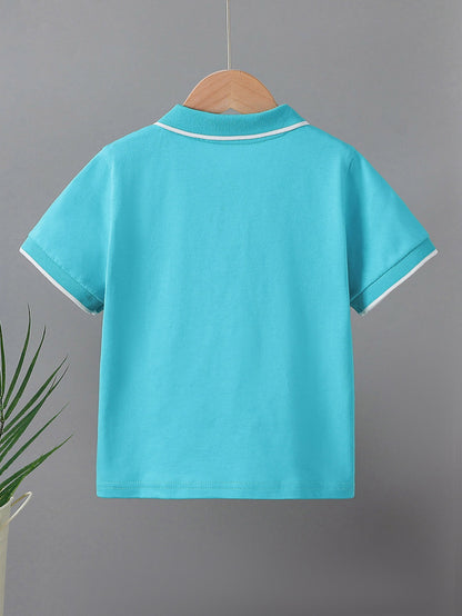Kids' Summer Polo Shirts with Bird Patterns, Cotton Blend