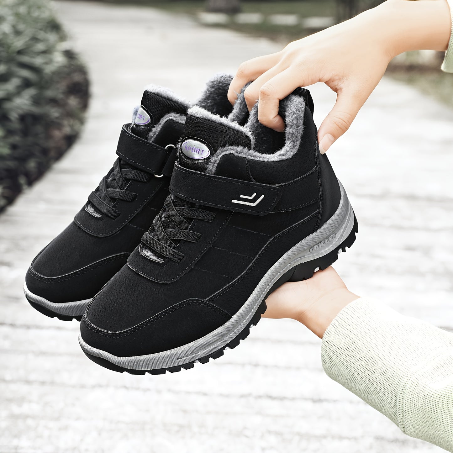 Men'S & Women'S Winter Snow Boots - Thick-Soled Ankle Boots with Non-Slip Rubber Sole & Striped Traction, PU Upper & Warm - All-Season Cold Weather Hiking, Ice Climbing Boots (unisex Sizes Available), Hiking Boots, Outdoor Fo