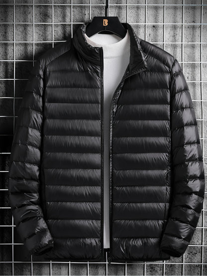 Spring, Autumn, And Winter Styles with a Stand Collar And Zipper Closure, Versatile Casual Lightweight Jacket for Men