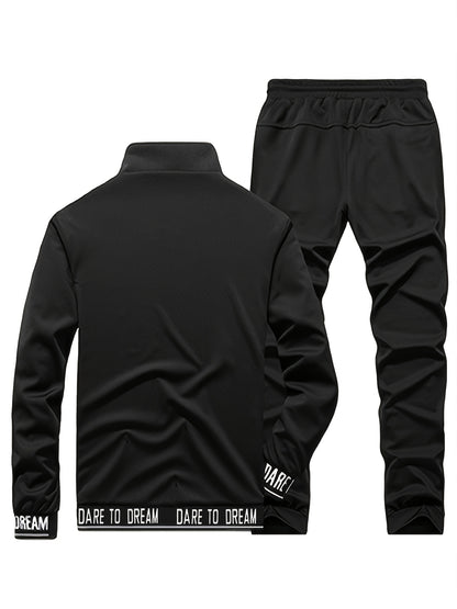 Spring and Autumn Outdoor Men's Sports Casual Suit with Jacket and Pants Two-Piece Set