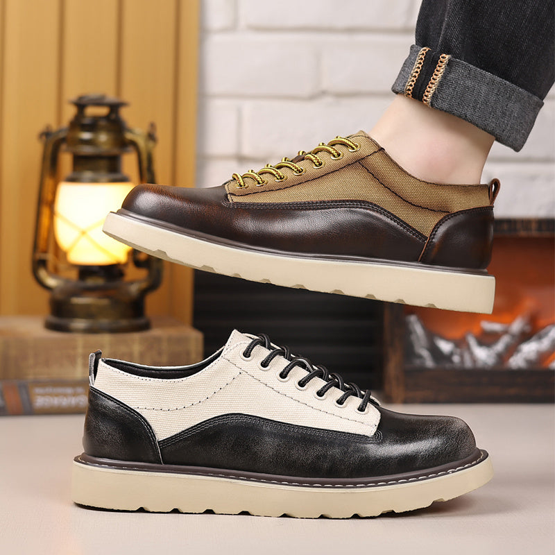 Men's Retro Lace-Up Dress Shoes Wide Fit for Casual & Business