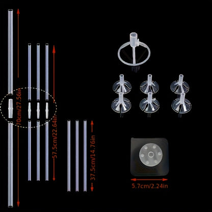 Two Sets, 70Cm Balloon Stand with Self-Adhesive Base - Durable Acrylic Balloon Holder for Weddings, Birthday Parties, Table Decorations And Shower Supplies. Suitable for for Christmas, Newyear, Valentine, Party Events