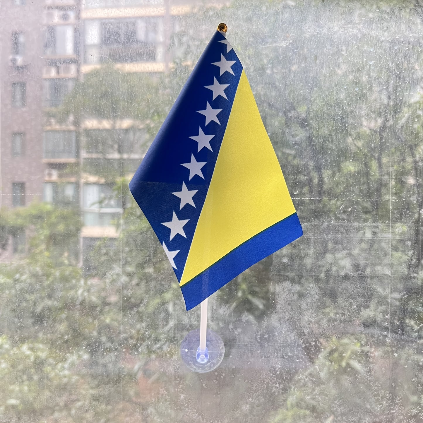 Bosnian Handheld Polyester Flag for Outdoor Use