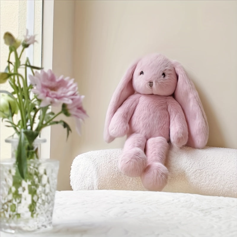 44cm/17.3in Cute Long-Eared Pink Candy Rabbit, Floppy Ears Plush Toy, Soft Plush Cartoon Bunny Doll, Easter Bunny Doll Easter Gift Valentine's Day Gift Christmas Gift