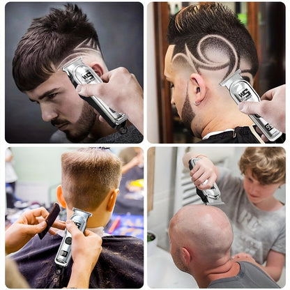 A Professional Men'S Electric Hair Clipper Set with an LED Display, an Electric Shaver, Four Guide Combs for Zero-Gap Cutting, a Small Brush, TYPE-C Charging, Perfect As a Gift for Men, Father'S Day Presents - ayq