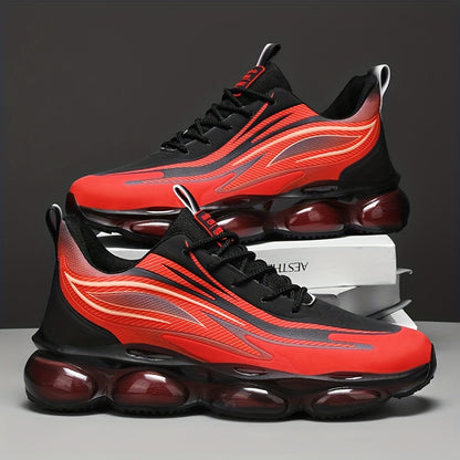 A Pair of Men'S Lightweight Outdoor Walking Shoes, Versatile Sneakers Suitable for Travel And Hiking, Offered in Black, Red, And Light Blue - ayq