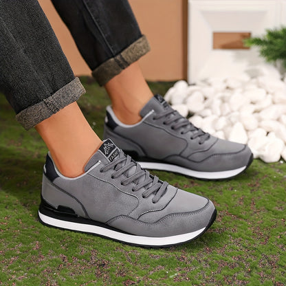 Men'S Casual Shoes, Thick-Soled Sports Shoes, Solid Color Lace-Up Low-Top Sneakers, Stylish And Minimalist Men'S Athletic Shoes, Running Shoes, Spring And Autumn Tennis Shoes - ayq