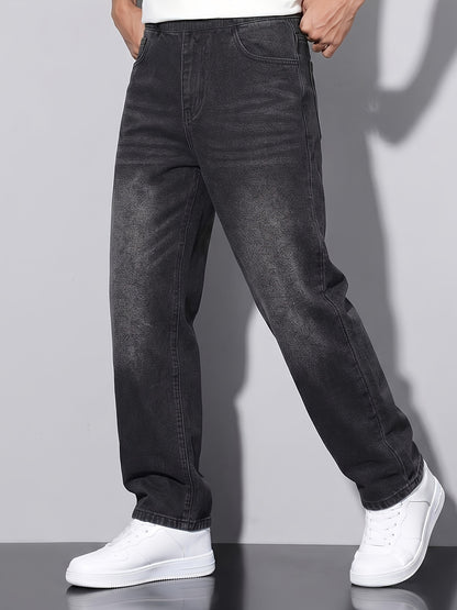 Unisex Kids Denim Jeans Dark Gray Distressed Casual Trousers