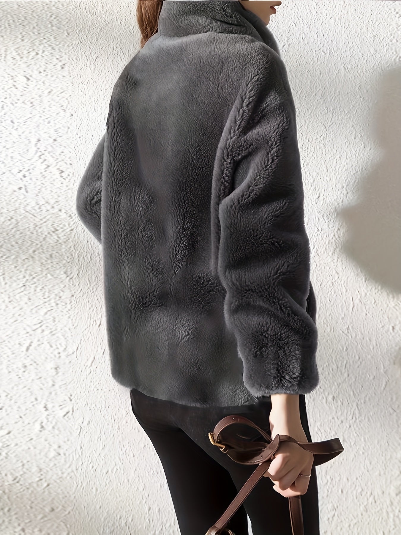 Plus Size - New Women'S Fleece Jacket, Winter Cardigan Sweatshirt, Thick And Warm Double-Sided Coral Fleece, Loose And Stylish Outerwear.