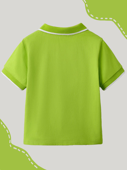 Kids' Summer Polo Shirts with Bird Patterns, Cotton Blend